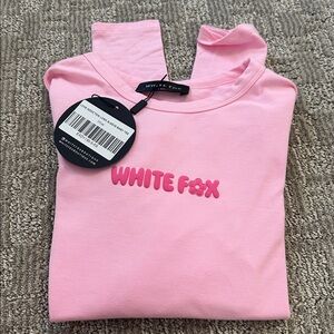 White Fox Pink Long Sleeve Top- XS NWT